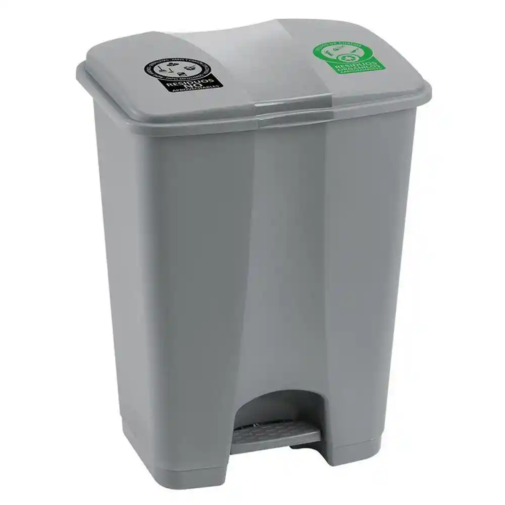 Papelera Pedal Doble Rimax 12208 Gris