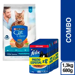 Combo Cat Chow Vida Sana + Félix Húmedo