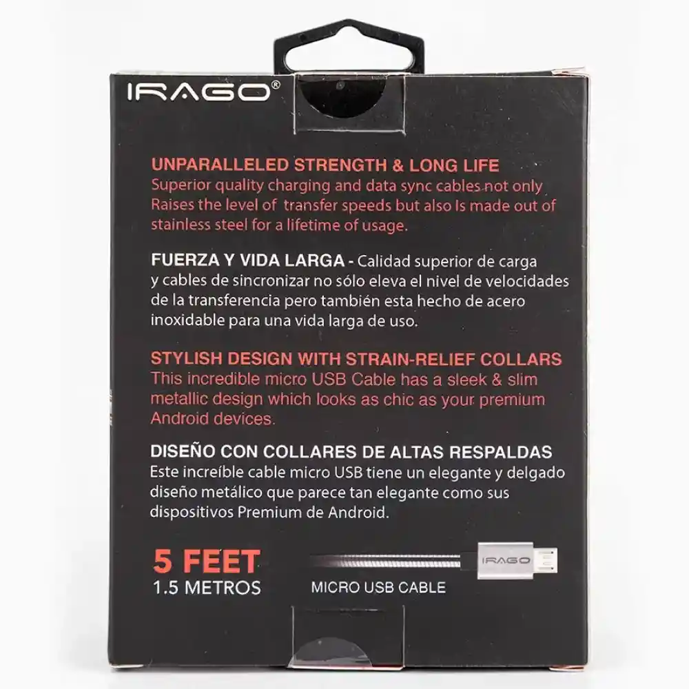 Irago Cable 7913 Micro Usb 1.5M - Gris
