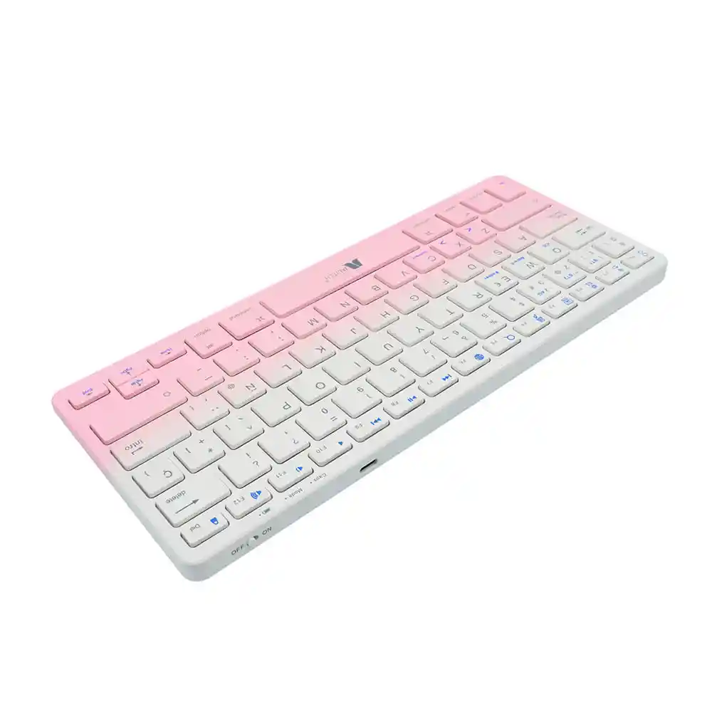 Combo Teclado + Mouse Recargable 2.4 Bluetooth Blanco/rosa