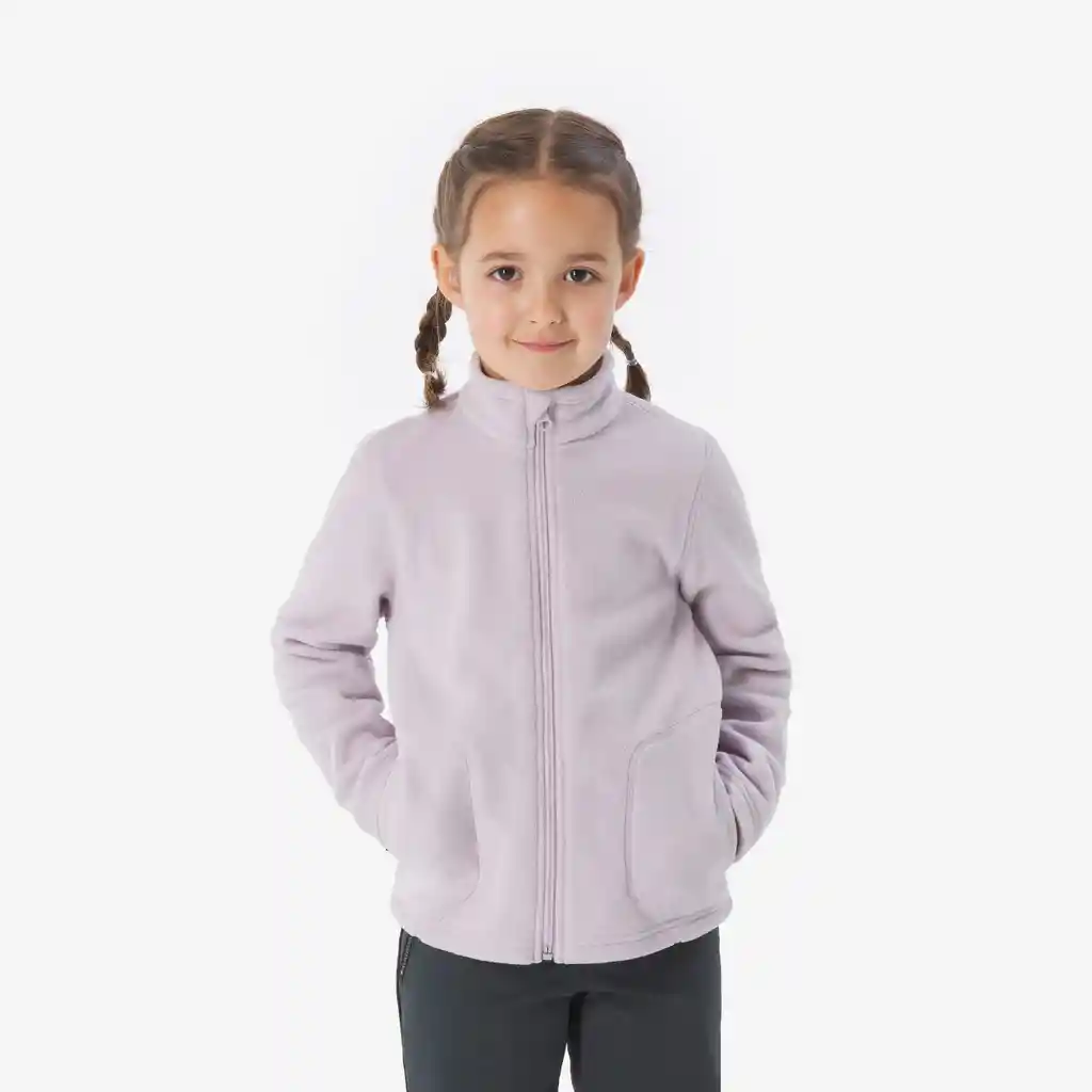 Chaqueta Polar de Senderismo Mh100 Niños 2-6 Años Cremallera Lila