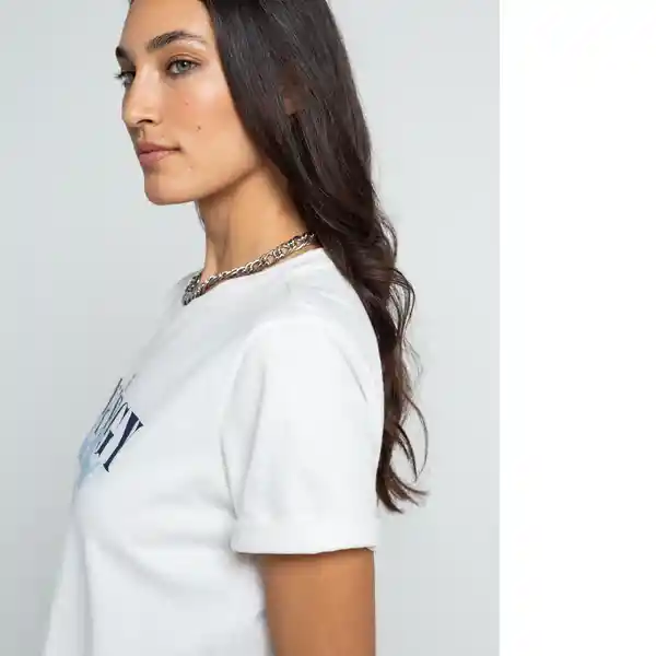 Camiseta Mujer Crudo Puro Claro Talla M 402F079 Naf Naf