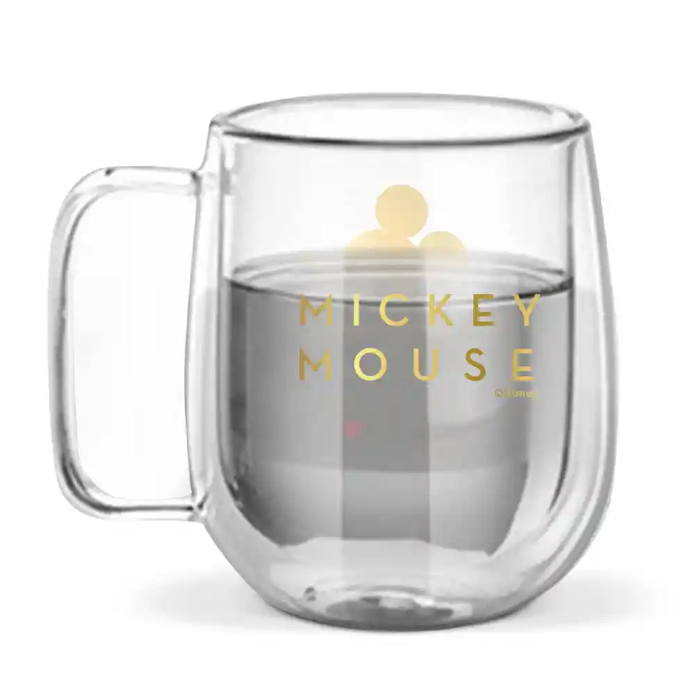 Taza Cristal Mickey Doble Pared 290Ml