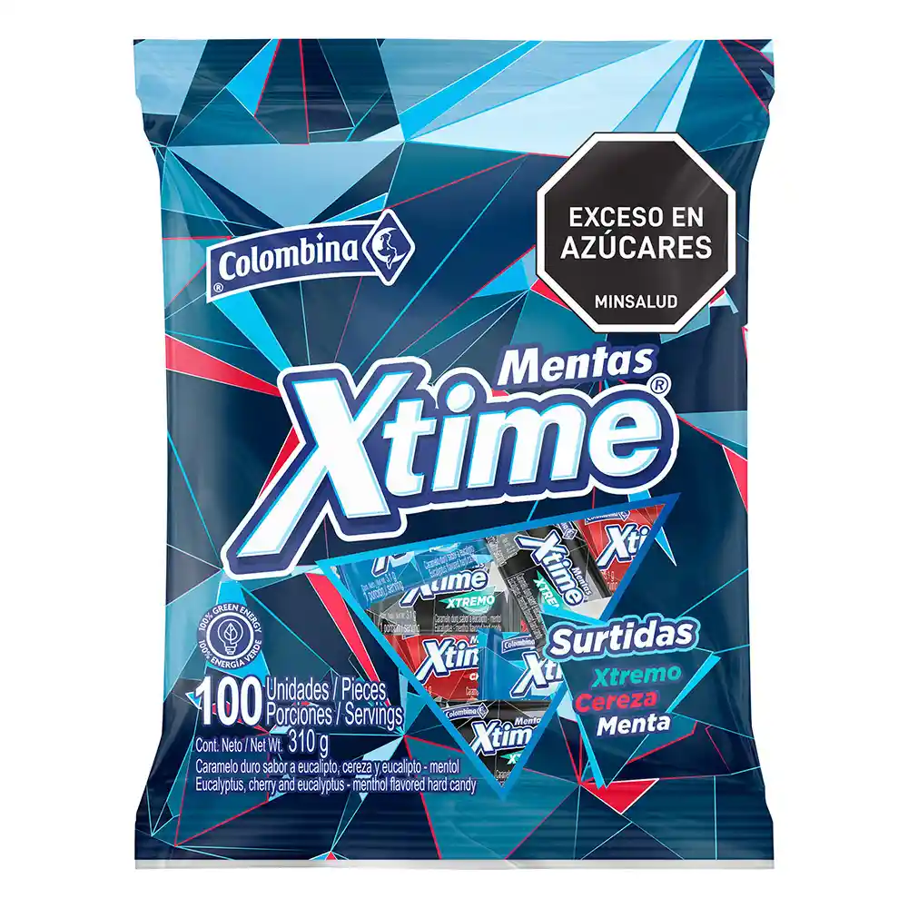 Xtime Mentas Surtidas (18bs/100/3,1g)