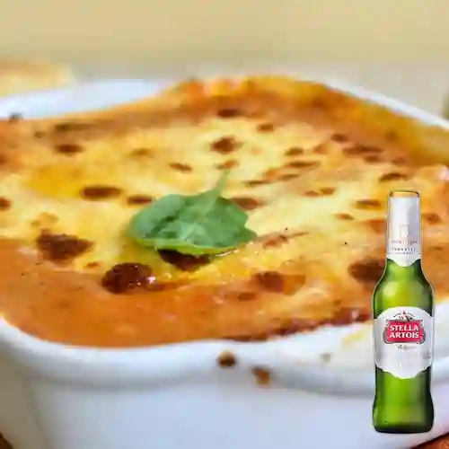 Combo Lasagna Bolognese + Stella Artois Bot. 330ml