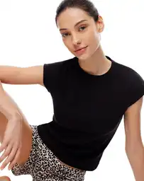 Camiseta Cuello Redondo Manga Corta S-negro