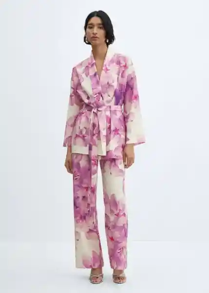 Enterizo Caftan Violet-a Off White Talla M Mujer Mango