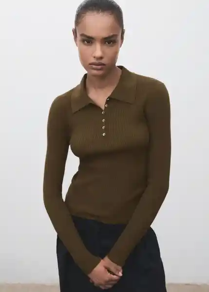 Jersey Twenties Khaki Talla S Mujer Mango