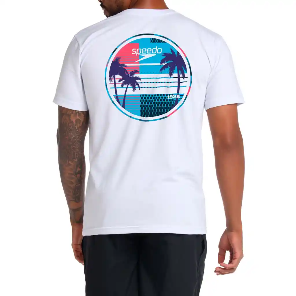 Camiseta Manga Corta Plam Shore Hombre Blanco-m