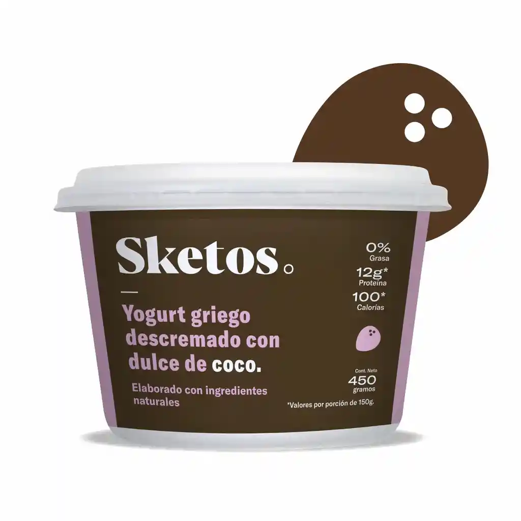 De Untar Sketos Yogurt Griego Scremado Con Dulce De Coco