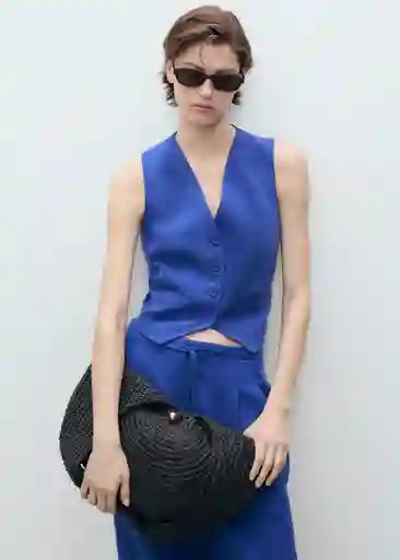 Chaleco Bonnie Azul Talla S Mujer Mango