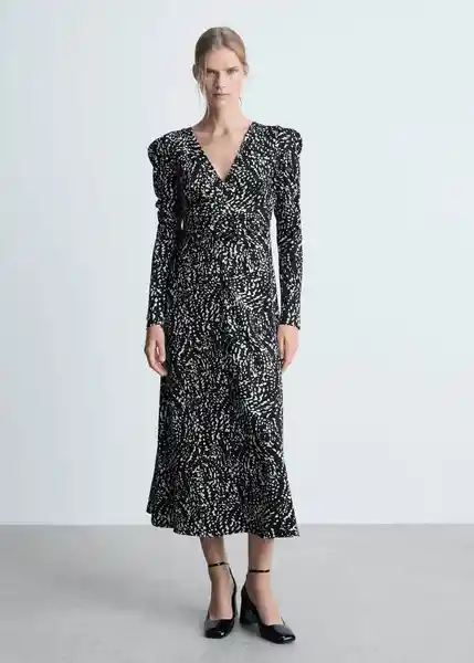 Vestido Sieno Negro Talla L Mujer Mango