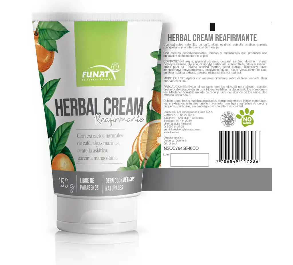 Herbal Cream Crema Reafirmante Natural