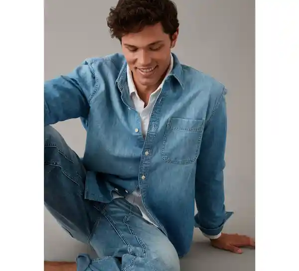 Camisa Hombre Azul Talla Small American Eagle 01532389