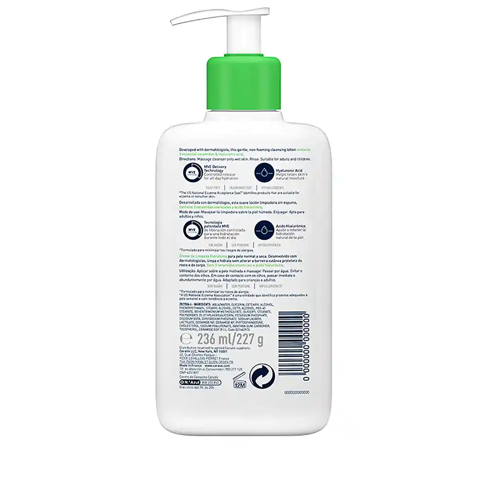 CeraVe Crema Limpiadora Hidratante Piel Normal a Seca