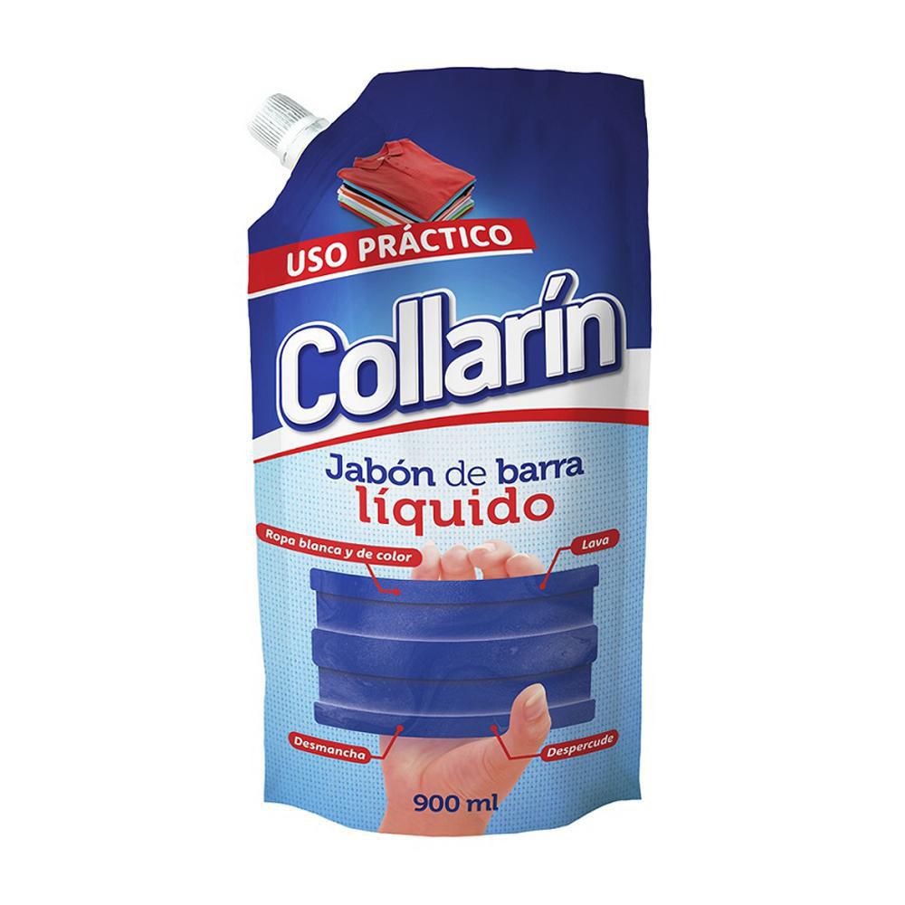 Collarín Jabón de Barra Líquido para Ropa Blanca y de Color 900 ml