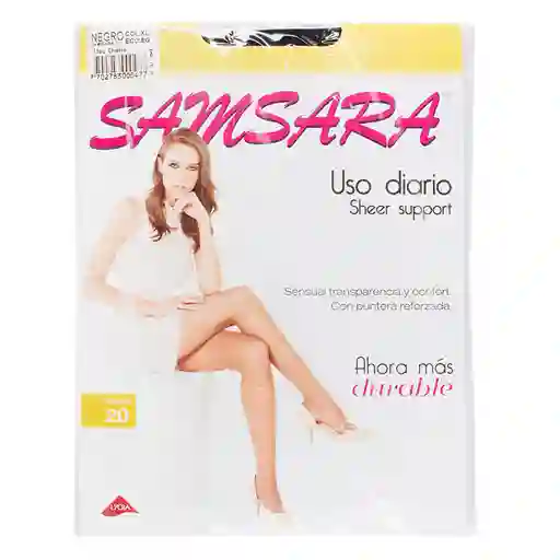 Samsara Medias Sheer Supportt Talla XL Color Negro