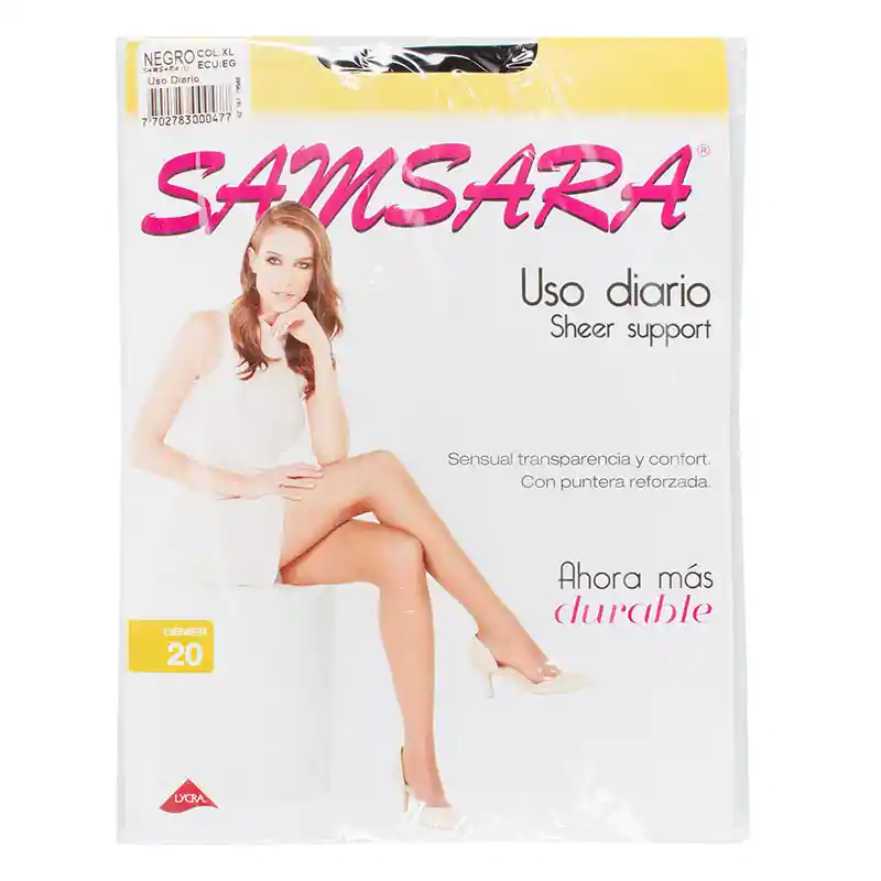 Samsara Medias Sheer Supportt Talla XL Color Negro