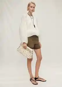 Chaqueta Gardenia Blanco Talla M Mujer Mango