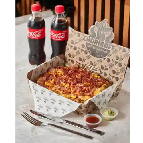 Choripapa Grande + 2 Bebidas