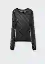 Camiseta Saona Negro Talla S Mujer Mango