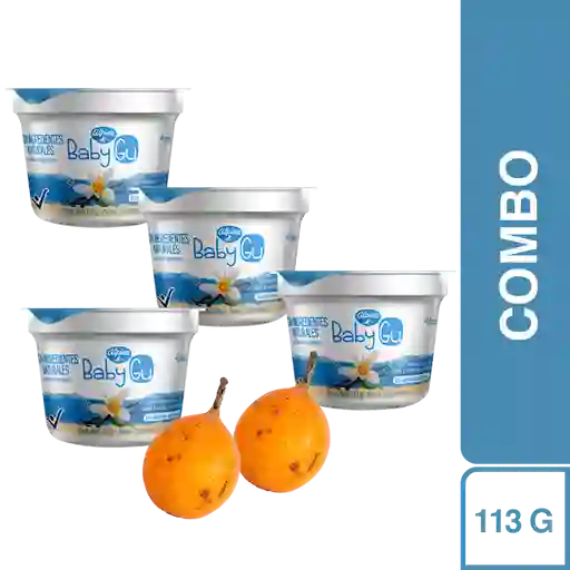 Combo Baby gu Yogurt Entero Sin Dulce Vainilla + Granadilla