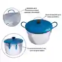 Imusa Olla Aluminio Alta Tapa Azul 5.5 L 22 cm