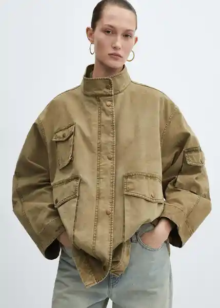 Abrigo Parka Africa Khaki Talla M Mujer Mango