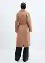 Abrigo Batin Camel Talla L Mujer Mango