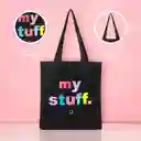 Bolso de Compras Arcoiris my Stuff Negro Miniso