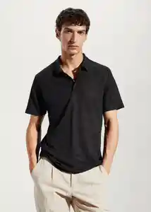 Camiseta Polo Amberes Negro Talla M Hombre Mango