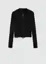 Chaqueta Cazadora Tricot Silunia Negro Talla S Mujer Mango