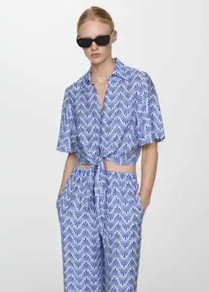 Pantalón Life Azul Talla S Mujer Mango