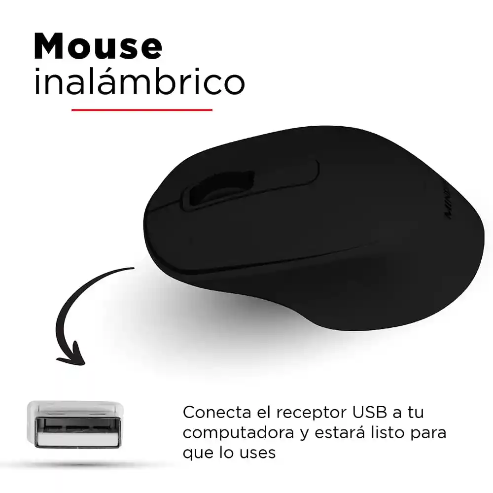 Mouse Inalámbrico Color Negro Mod E701