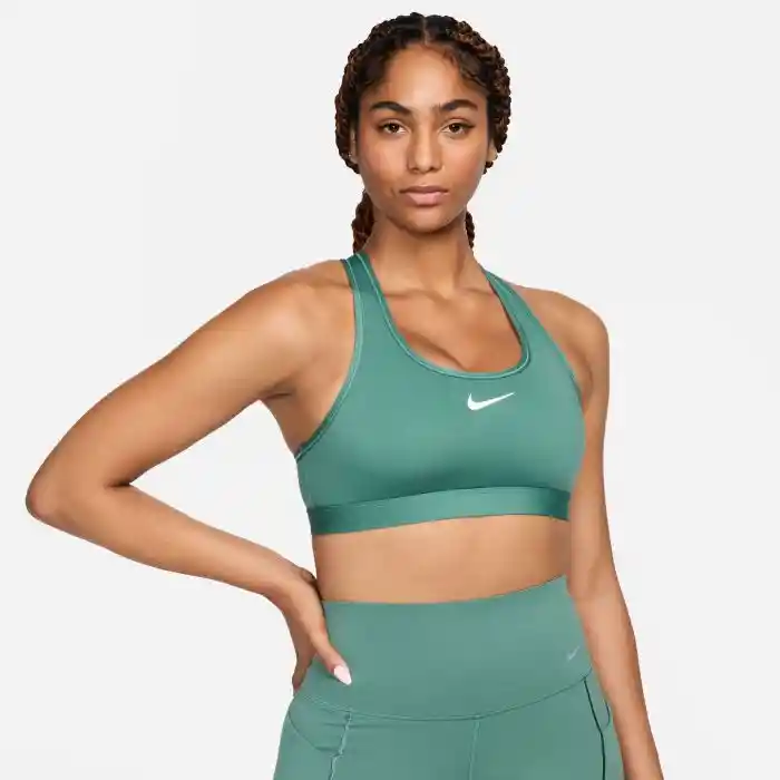 Nike Crop W Nk Swsh Med Spt Bra 223 Mujer Verde S