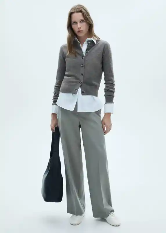 Cardigan Nekko Gris Oscuro Vigore Talla Xs Mujer Mango