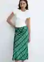 Falda Scot Verde Talla S Mujer Mango