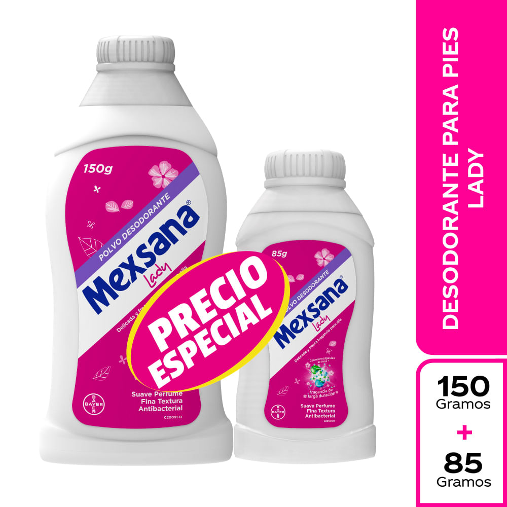 Mexsana Lady Talco Antibacterial Para Pies 150 g