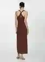 Vestido Mint Marron Talla 24 Mujer Mango