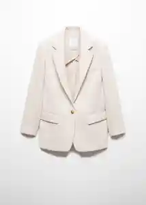 Blazer Americana Tulum Crudo Talla M Mujer Mango