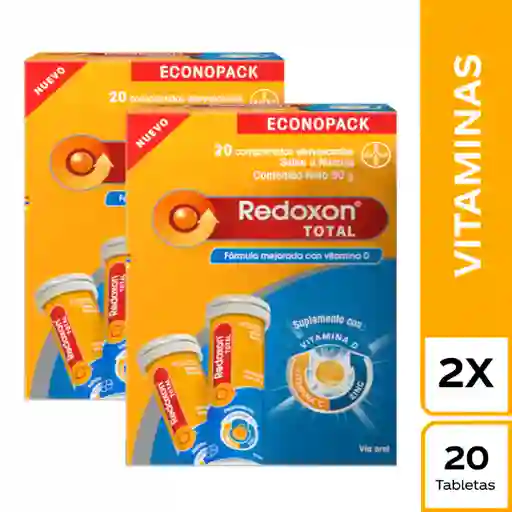Redoxon Total Efervescente Vitamina C + Zinc + Vitamina D Tubo x 40 tab