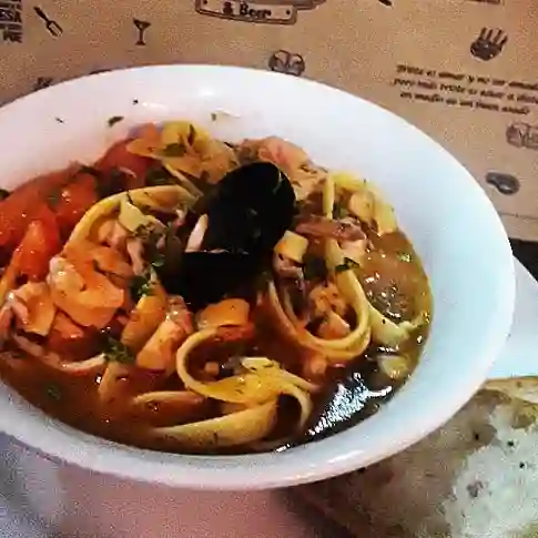 Pastas en Salsa de Mariscos