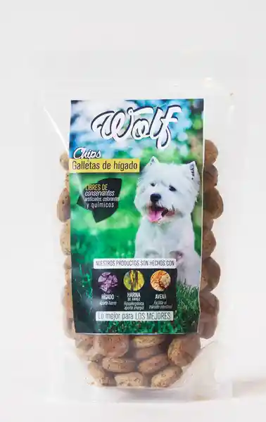 Wolf Snack Para Perro Chips de Hígado 250 g