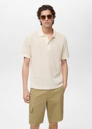 Camiseta Polo Openp Marfil Talla M Hombre Mango