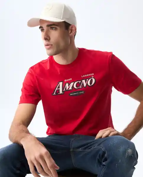 Camiseta Hombre Rojo Talla M 841G023_ROJ191763 Americanino