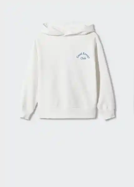 Buzo Sudadera Club Offwhite Talla 08 Niñas Mango