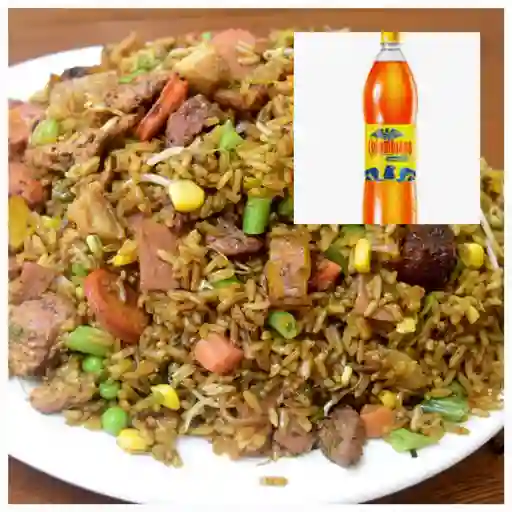 Arroz paisa familiar gaseosa