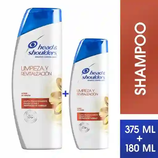 Head & Shoulders Limpieza y Revitalización Aceite de Argán Shampoo Control Caspa .Pack