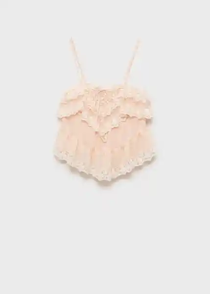 Top Carino Rosa Pastel Talla M Mujer Mango