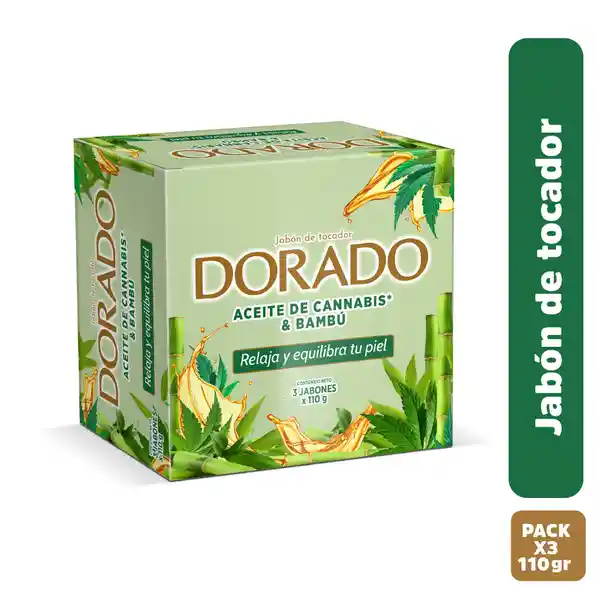 Jabón Dorado Aceite Cannabis y Bambu